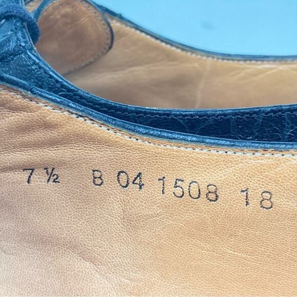 ROBERT CLERGERIE Croc Embossed Leather Lace Up Oxford Loafers 7.5 - $795. - Picture 9 of 14